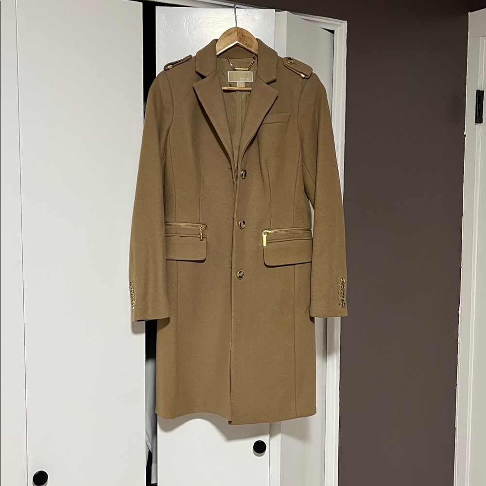 Michael Kors Tan Jacket with Gold Chain Detail